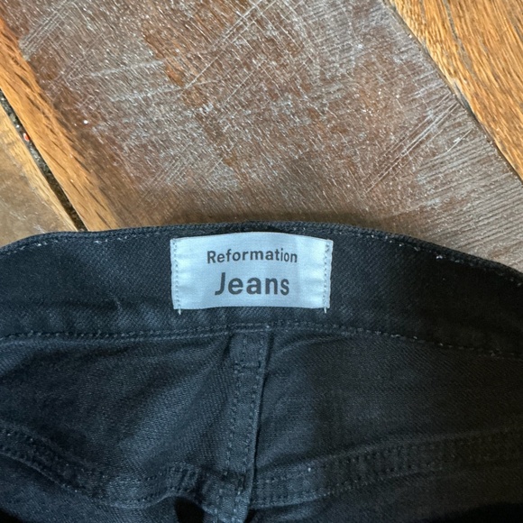 Reformation Cynthia High Rise Straight Jeans Wash Black Size 29 - Picture 8 of 12